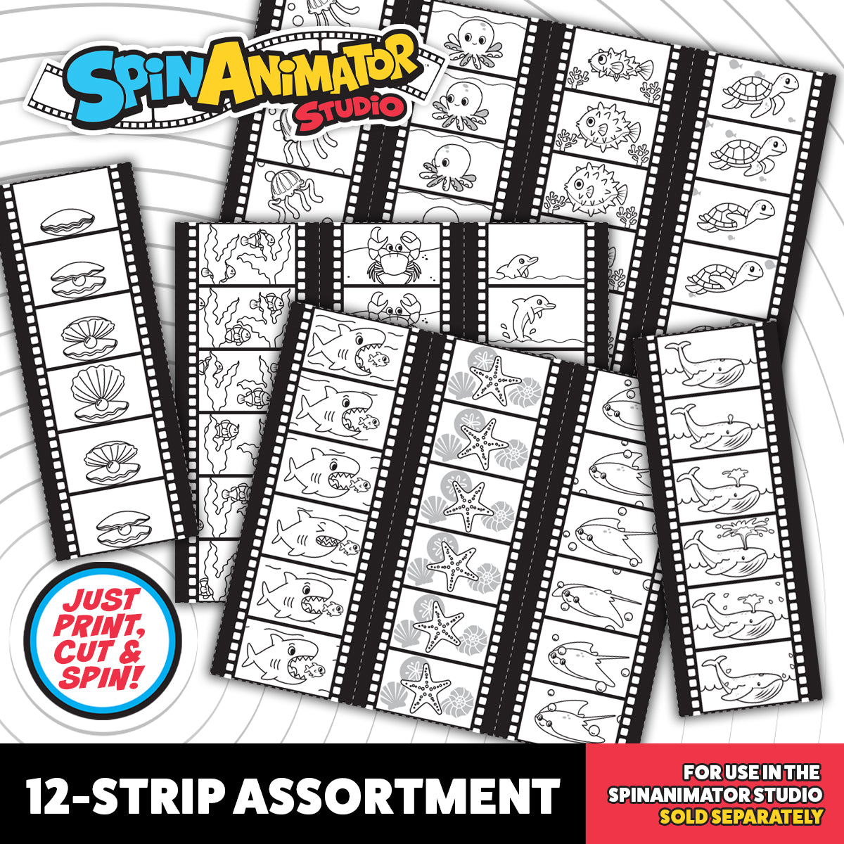 SpinAnimator Studio Sea Life Printable Refill Strips