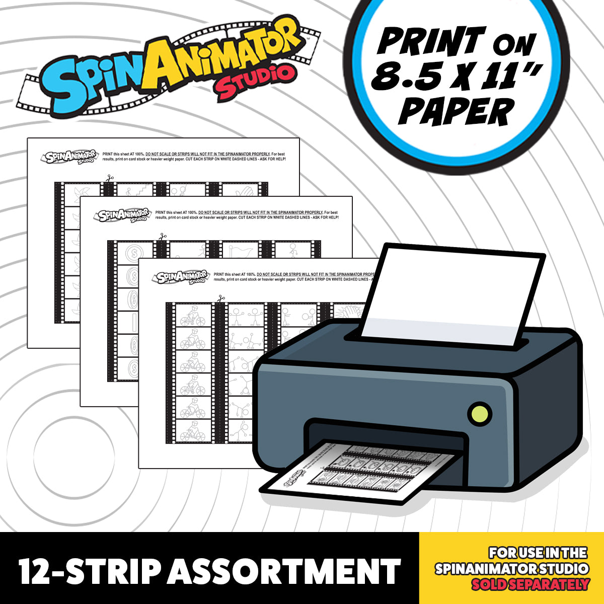 SpinAnimator Studio Learn-to-Draw Printable Refill Strips