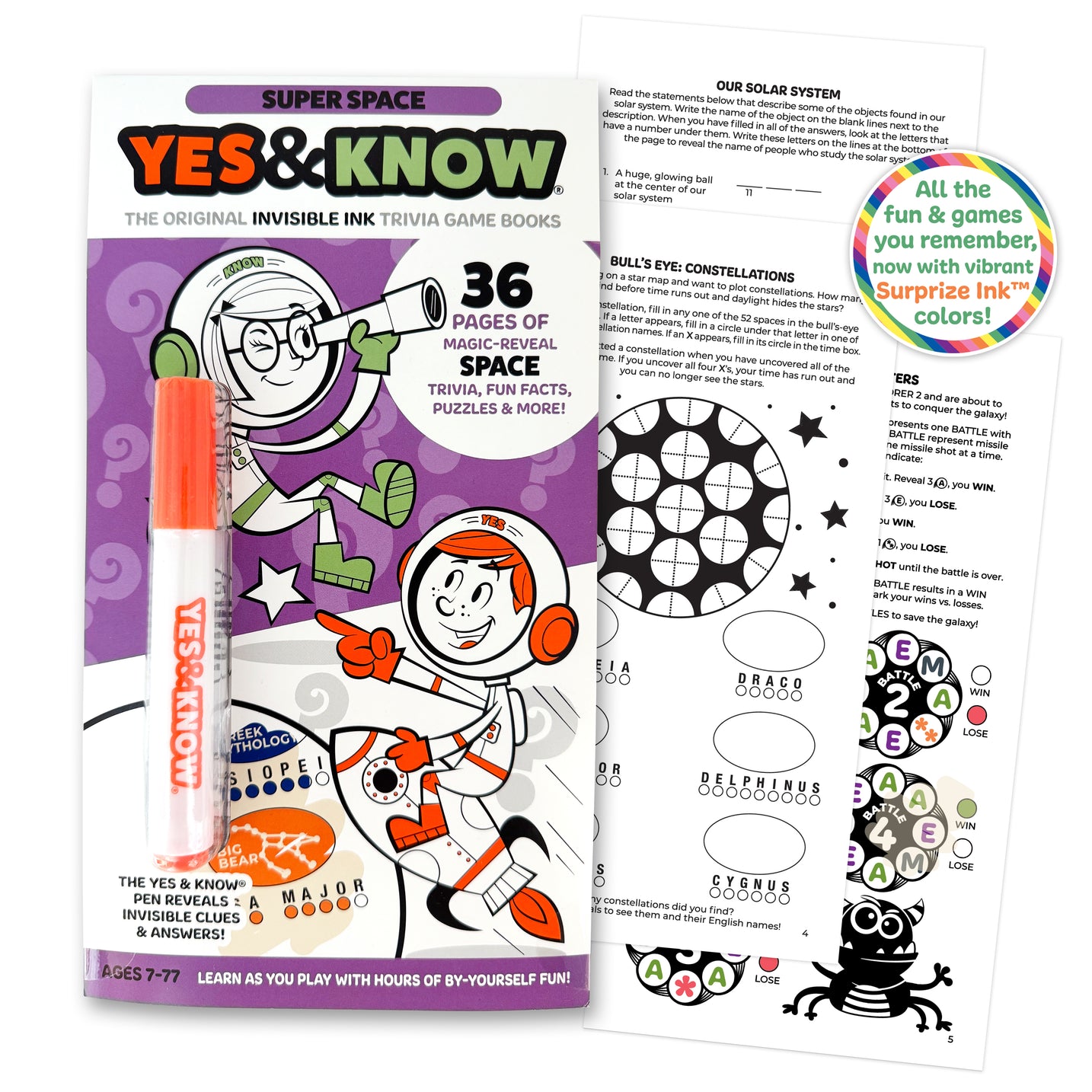 The Original Yes & Know® Invisible Ink Trivia Game Books: Super Space