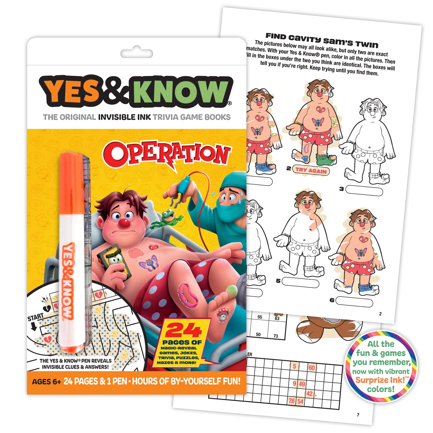 The Original Yes & Know® Invisible Ink Trivia Game Books: Operation