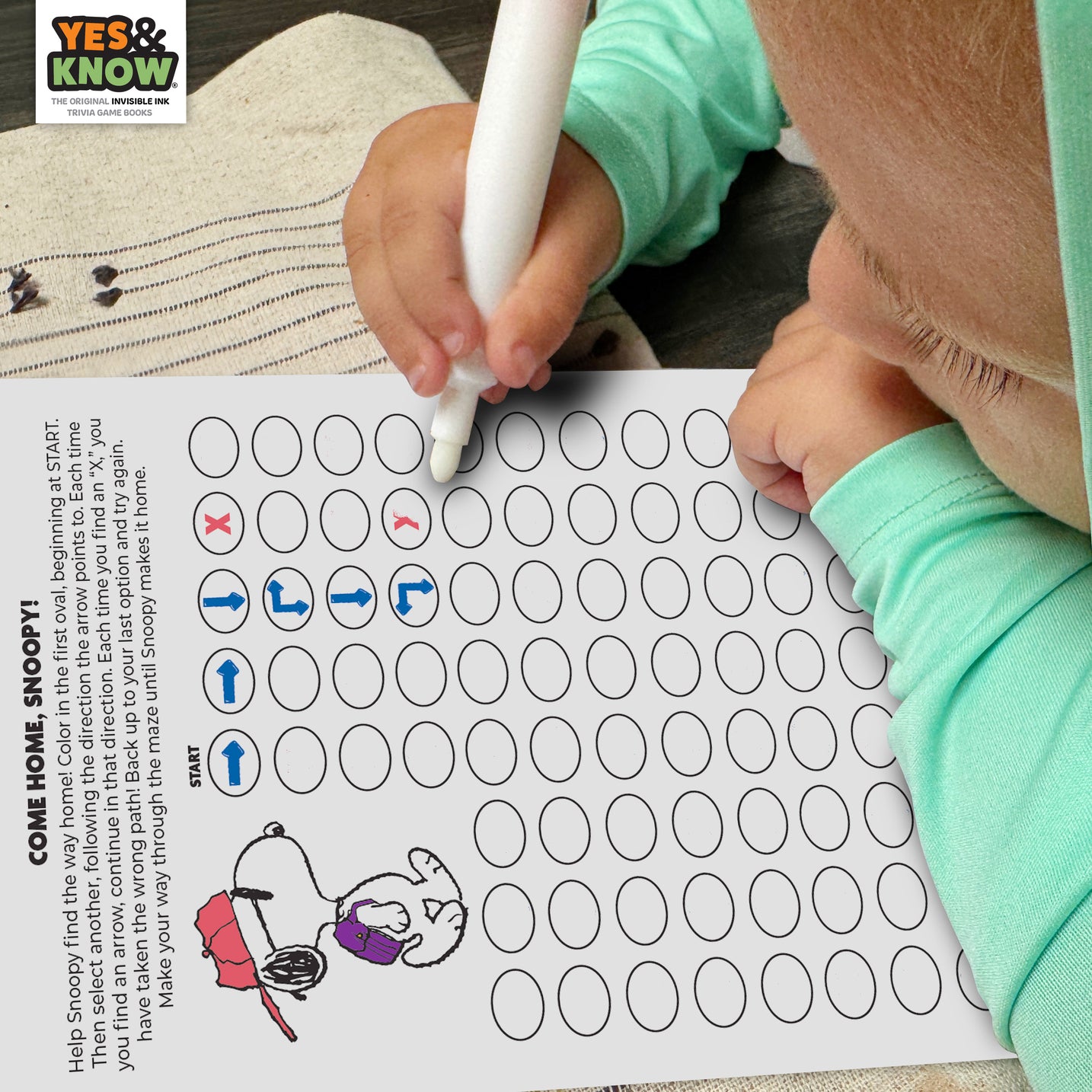 The Original Yes & Know® Invisible Ink Trivia Game Books: Snoopy